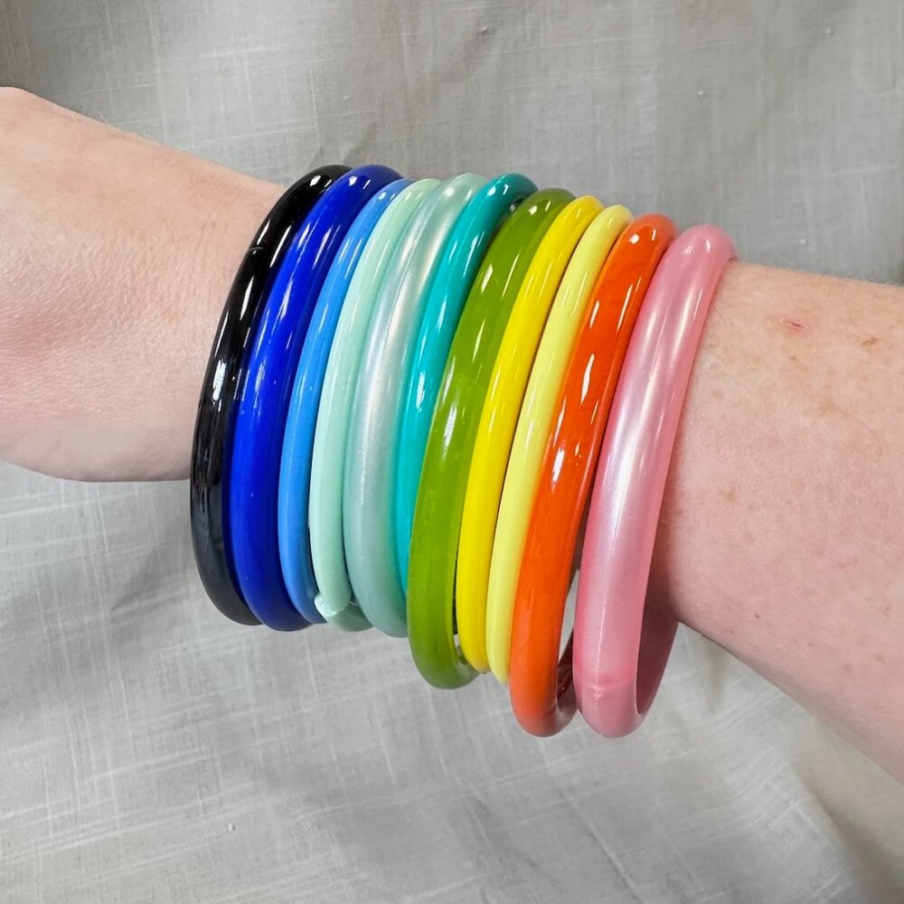 11 Acrylic Multicolor Bangle Bracelets